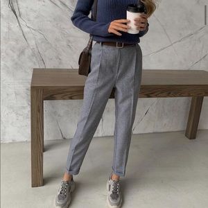 Vintage Gray Wool Trousers